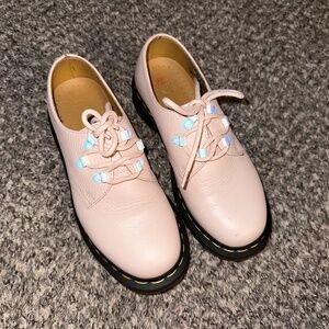 Dr. Martens Boots Baby Pink Pastel Irredescent Rivets Size 6 US Women's